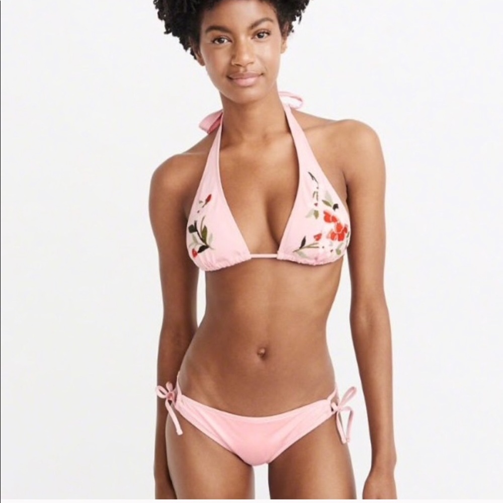 NWT A&F Embroidered Bikini Halter Top